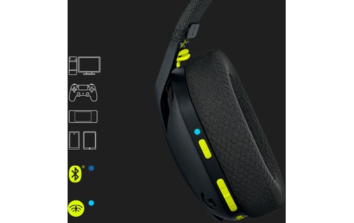 Casque gaming sans fil Logitech G435, Noir - Bluetooth