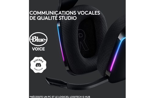 Casque gaming sans fil Logitech G733, Noir