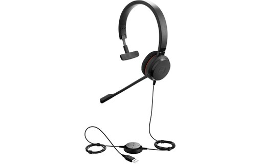 Micro-casque Jabra Evolve 30 II UC Mono, Noir - Jack 3,5 mm, USB