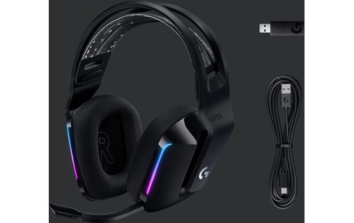 Casque gaming sans fil Logitech G733, Noir