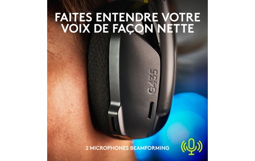 Casque gaming sans fil Logitech G435, Noir - Bluetooth
