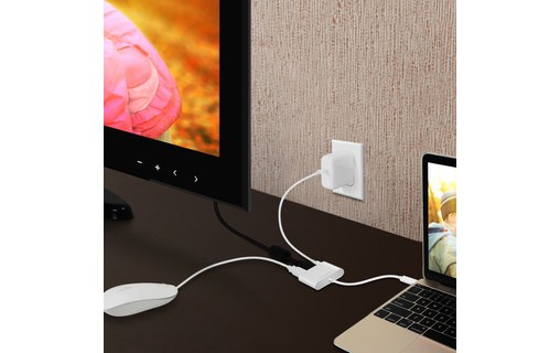 Macally UCHDMI4K - Adaptateur USB-C vers HDMI 4K / USB-C / USB-A