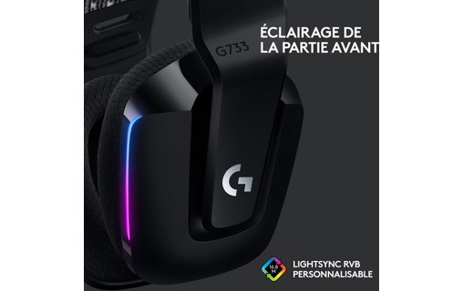 Casque gaming sans fil Logitech G733, Noir
