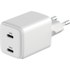 Chargeur 2 x USB-C 35 W Novodio C-Charge 35 GaN Blanc - Pour Mac, iPhone et iPad