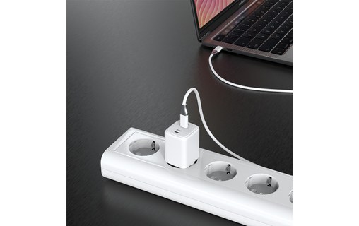 Chargeur 2 x USB-C 35 W Novodio C-Charge 35 GaN Blanc - Pour Mac, iPhone et iPad