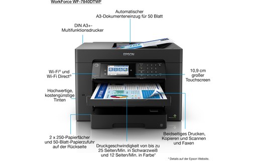 Imprimante multifonction Epson WorkForce Pro WF-7840DTWF - WiFi, AirPrint
