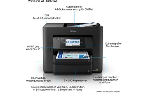 Imprimante multifonction Epson WorkForce Pro WF-4830DTWF - WiFi, AirPrint