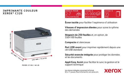 Imprimante laser Xerox C320V_DNI - WiFi, AirPrint