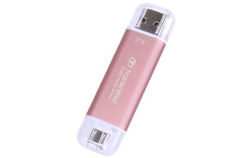 Transcend ESD310 2 To - Rose - SSD externe USB-C & USB-A