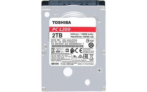 Toshiba L200 2 To - Disque dur 2,5" 5400 tr/min - HDWL120UZSVA
