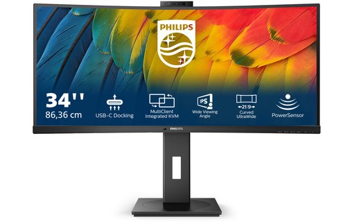 Écran Incurvé 34" Philips Série 5000 34B1U5600CH/00 - HDMI/DisplayPort/USB-C
