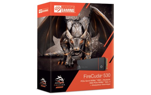 Seagate FireCuda 530 1 To - SSD M.2 2280 NVMe PCIe 4.0 TLC avec dissipateur