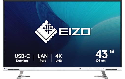 Écran 42,5" EIZO FlexScan EV4340X - 4K - Blanc - HDMI/DisplayPort/USB-C
