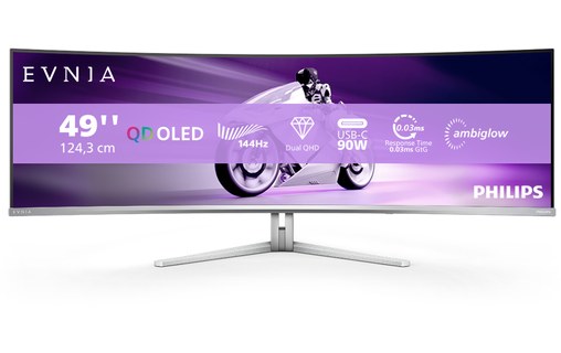 Écran Gaming Incurvé 48,9" Philips Evnia 49M2C8900L/00 - QD OLED 144 Hz
