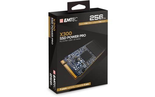 Emtec X300 256 Go - SSD M.2 2280 NVMe PCIe 3.0 3D NAND