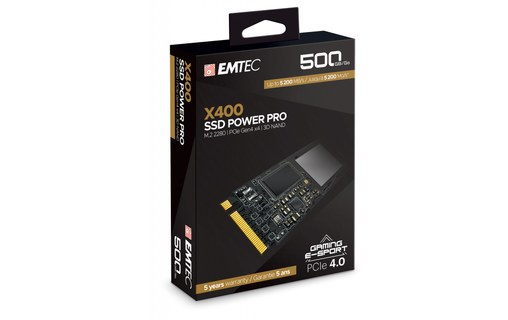Emtec X400 500 Go - SSD M.2 2280 NVMe PCIe 4.0 3D NAND