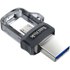 Clé USB SanDisk Ultra Dual M3.0 32 Go - Argent, Noir, Transparent - USB 3.2