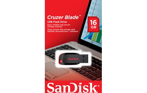 Clé USB SanDisk Cruzer Blade 16 Go - Noir, Rouge - USB 2.0