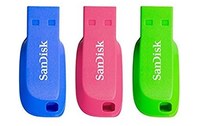 Lot de 3 Clé USB SanDisk Cruzer Blade 16 Go - Bleu, Vert, Rose - USB 2.0