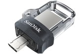 Clé USB SanDisk Ultra Dual M3.0 128 Go - Argent, Noir, Transparent - USB 3.2