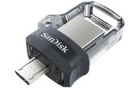 Clé USB SanDisk Ultra Dual M3.0 128 Go - Argent, Noir, Transparent - USB 3.2