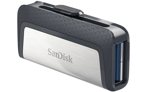 Clé USB-C et USB-A SanDisk Ultra Dual Drive 256 Go - Argent, Gris - USB 3.2