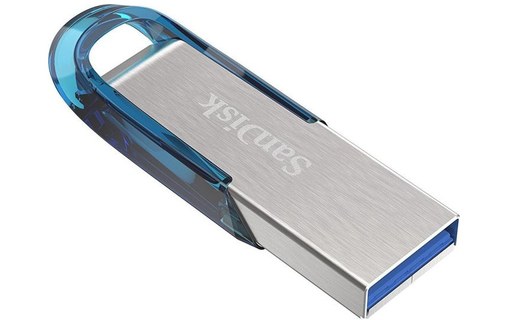 Clé USB SanDisk Ultra Flair 64 Go - Argent, Bleu - USB 3.2
