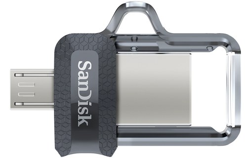 Clé USB SanDisk Ultra Dual M3.0 32 Go - Argent, Noir, Transparent - USB 3.2