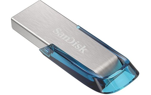 Clé USB SanDisk Ultra Flair 64 Go - Argent, Bleu - USB 3.2