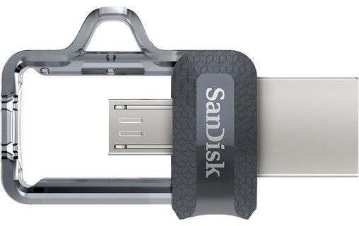 Clé USB SanDisk Ultra Dual M3.0 32 Go - Argent, Noir, Transparent - USB 3.2