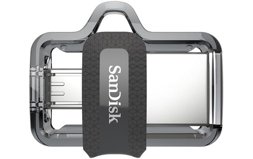 Clé USB SanDisk Ultra Dual M3.0 32 Go - Argent, Noir, Transparent - USB 3.2