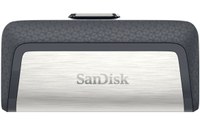 Clé USB-C et USB-A SanDisk Ultra Dual Drive 256 Go - Argent, Gris - USB 3.2