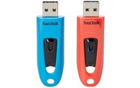 Lot de 2 Clé USB SanDisk Ultra 64 Go - Bleu, Rouge - USB 3.2