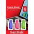 Lot de 3 Clé USB SanDisk Cruzer Blade KIT 32 Go - Bleu, Vert, Rose - USB 2.0