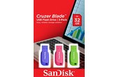 Lot de 3 Clé USB SanDisk Cruzer Blade KIT 32 Go - Bleu, Vert, Rose - USB 2.0