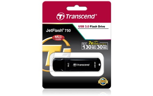 Clé USB Transcend JetFlash 750 16 Go - Noir - USB 3.2