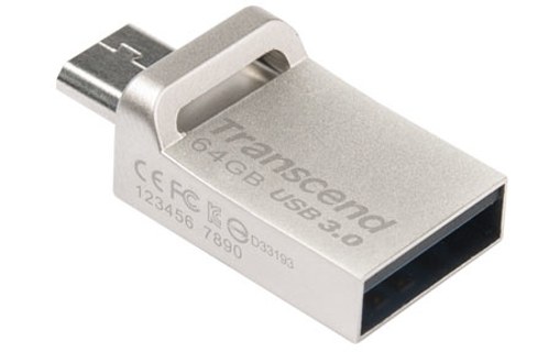 Clé USB Transcend JetFlash 880 64 Go - Argent, Noir - USB 3.2