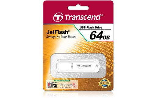 Clé USB Transcend JetFlash 370 64 Go - Blanc - USB 2.0