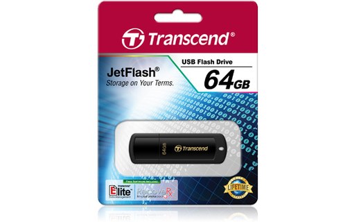 Clé USB Transcend JetFlash 350 64 Go - Noir - USB 2.0
