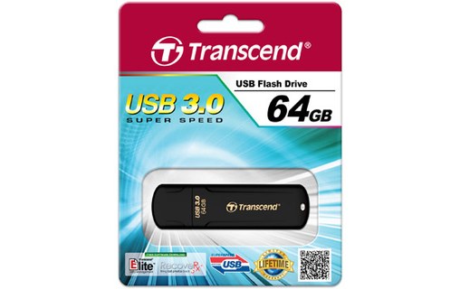 Clé USB Transcend JetFlash 700 64 Go - Noir - USB 3.2