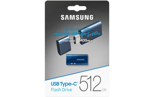 Clé USB-C Samsung 512 Go - Bleu - USB 3.2