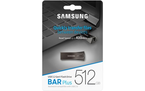 Clé USB Samsung Bar Plus 512 Go - Titan Gray - USB 3.2