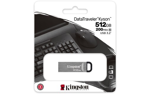 Clé USB Kingston DataTraveler Kyson 512 Go - Argent - USB 3.2