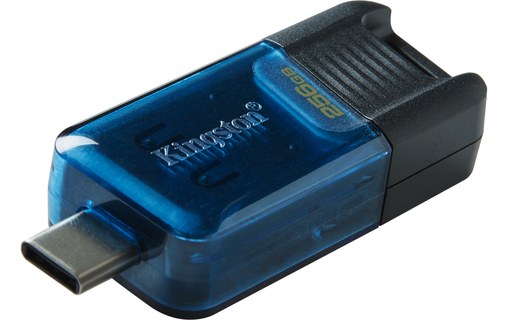 Clé USB-C Kingston DataTraveler 80 M 256 Go - Bleu, Noir - USB 3.2
