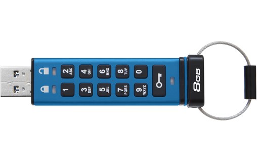 Clé USB Kingston IronKey Keypad 200 8 Go - Bleu - USB 3.2