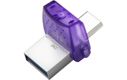 Clé USB-C & USB-A Kingston DataTraveler microDuo 3C G3 64 Go - Violet - USB 3.2