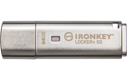 Clé USB Kingston IronKey Locker+ 50 64 Go - Argent - USB 3.2