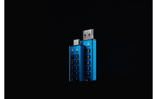 Clé USB Kingston IronKey Keypad 200 64 Go - Bleu - USB 3.2