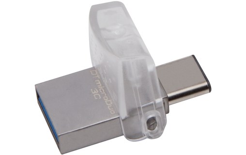 Clé USB-C et USB-A Kingston DataTraveler microDuo 3C 32 Go - Argent - USB 3.2