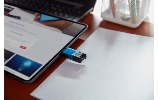 Clé USB-C Kingston DataTraveler 80 M 256 Go - Bleu, Noir - USB 3.2